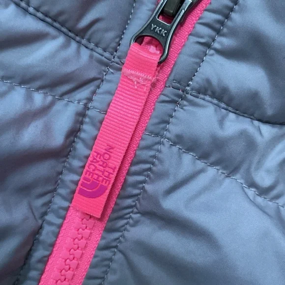 The North Face down girls grey pink lightweight warm jacket